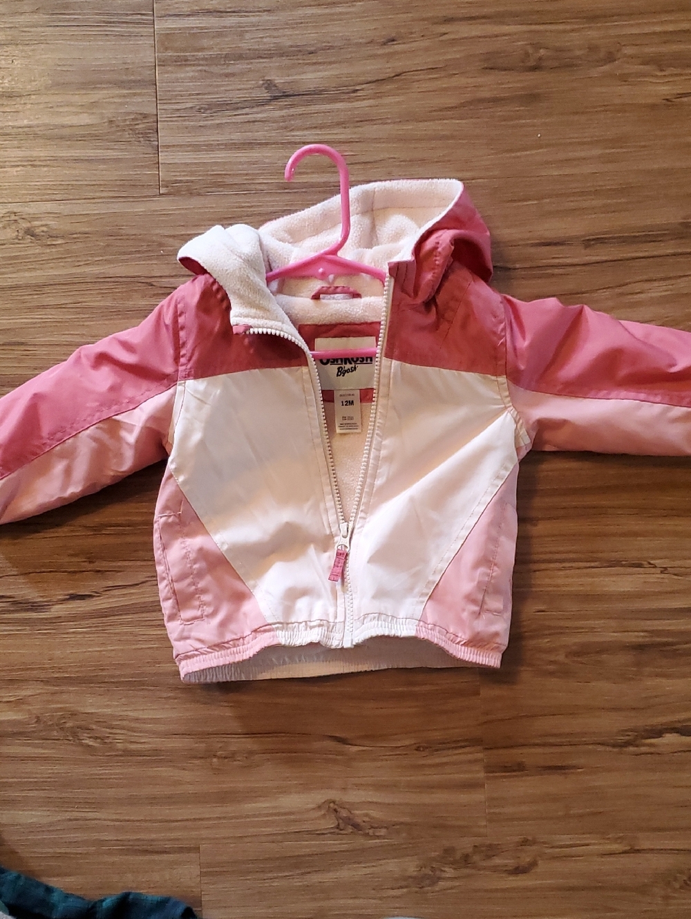 Circo Pink & White Girls Hooded Windbreaker Jacket